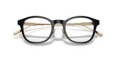 MONCLER 2030D 3001 - Black Round Eyeglasses for Men - folded