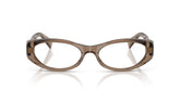 MIU MIU 03ZV 26M1O1 - Brown Oval Eyeglasses for Women - front view