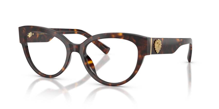 DOLCE & GABBANA 3440 502 - Brown Cat-Eye Eyeglasses for Women