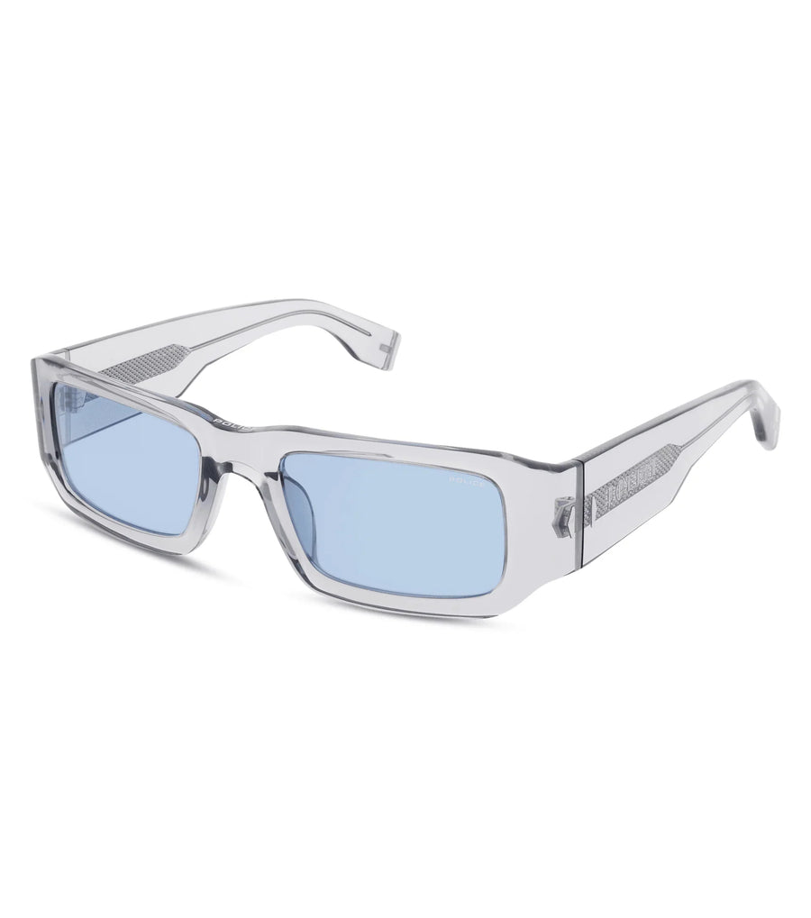 POLICE SPLR82E 04G0 - Transparent Rectangle Sunglasses Unisex