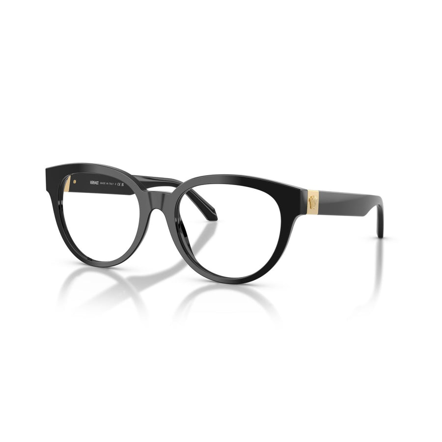 VERSACE 3384 GB1 - Black Round Eyeglasses for Women
