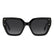 CAROLINA HERRERA HER 0323/S 807 - Black Square Sunglasses for Women