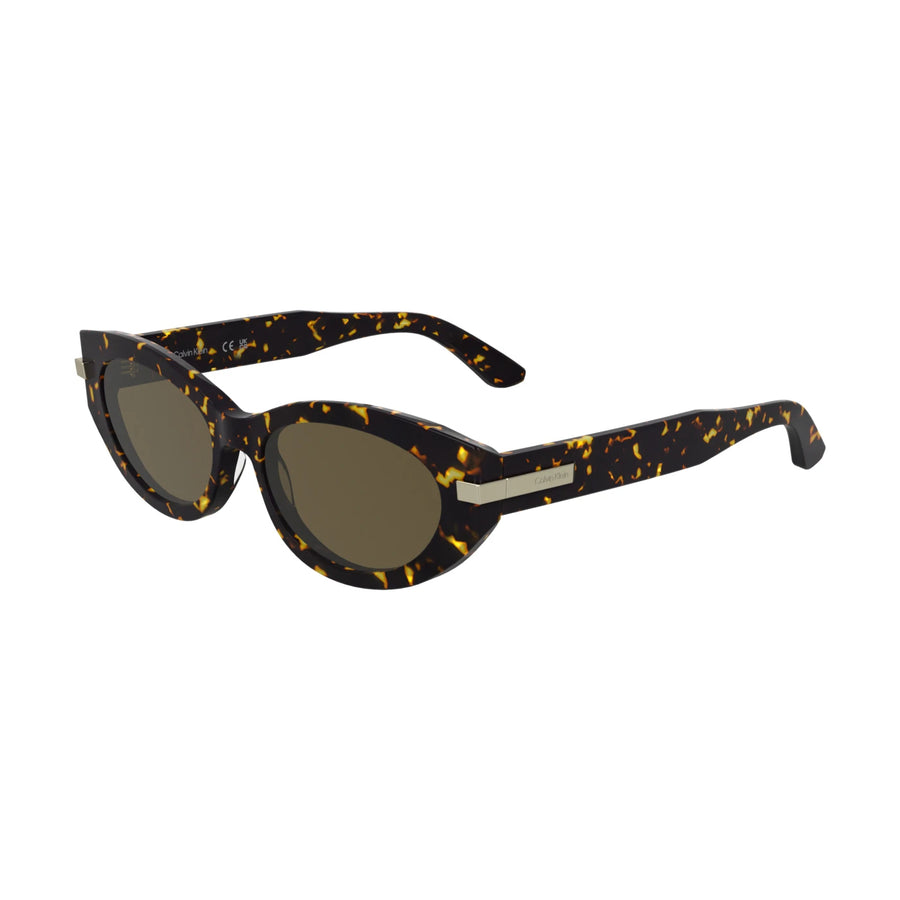 CALVIN KLEIN 25502SN 240 - Brown / Torto Oval Sunglasses for Women