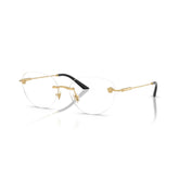 VERSACE 1305 1002 - Gold Oval Eyeglasses for Women