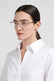 CAROLINA HERRERA HER 0383 DDB - Gold Square Eyeglasses for Women
