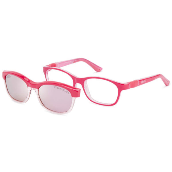 NANO CAMPER & CLIP 622244SC - Pink Wayfarer Eyeglasses for Kids