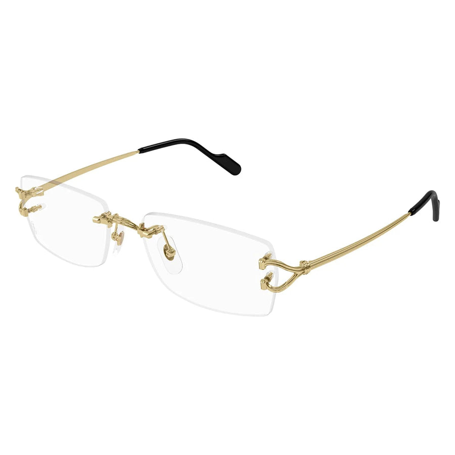 CARTIER CT0563 001 - Gold Rectangle Eyeglasses for Men