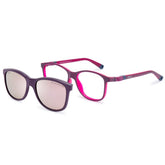 NANO QUEST & CLIP 3160650SC - Rose Rectangle Eyeglasses for Kids