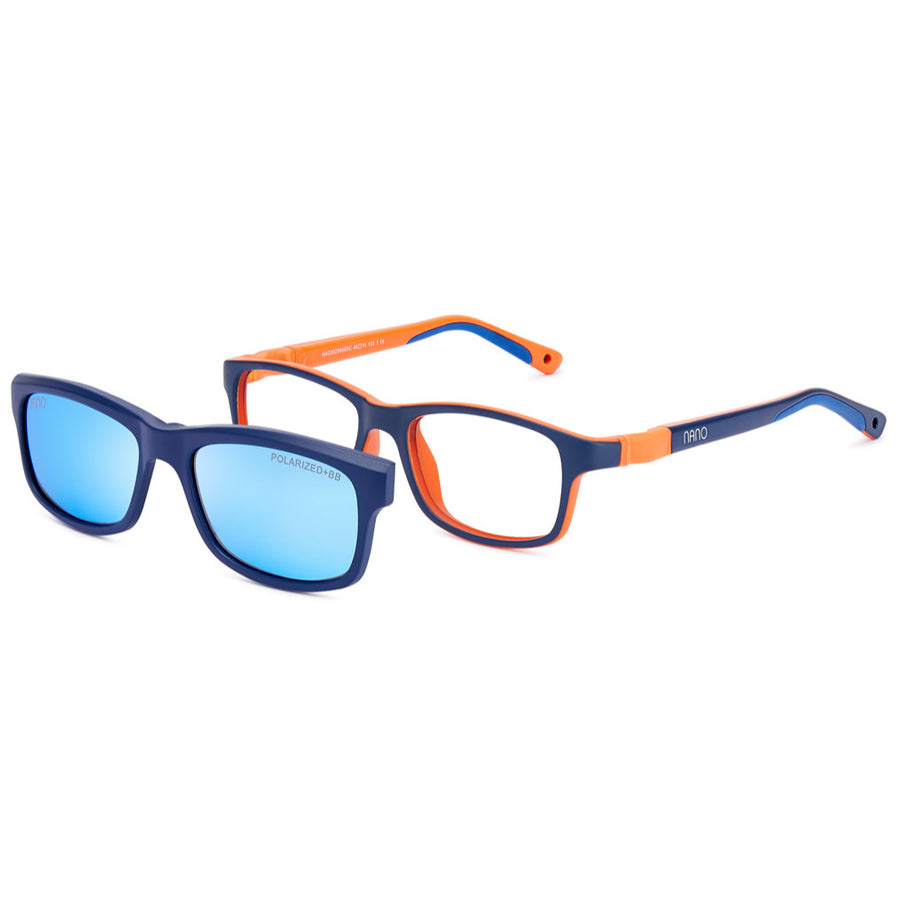 NANO CREW & CLIP 571846SC - Blue / Navy Rectangle Eyeglasses for Kids