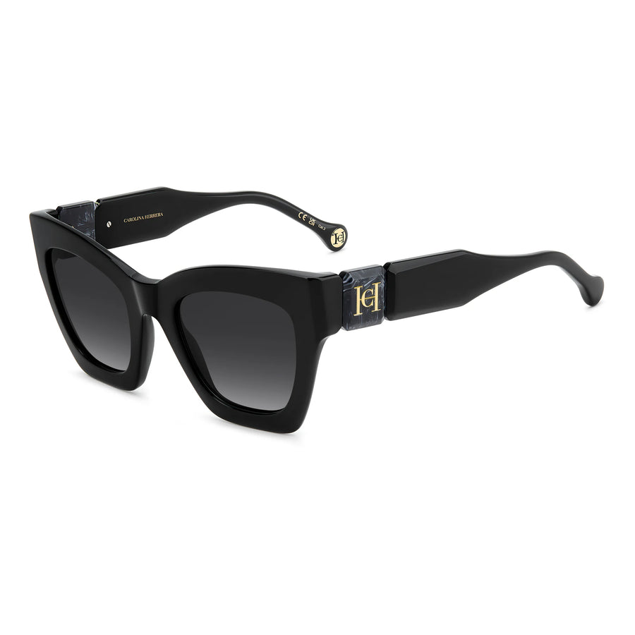 CAROLINA HERRERA HER 0327/S 807 - Black Cateye Sunglasses for Women
