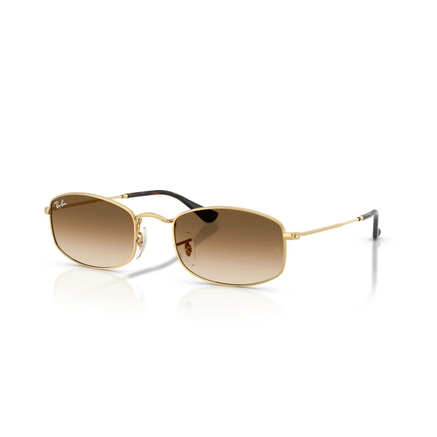 RAY BAN 3832 001/51 - Gold Oval Sunglasses for Men