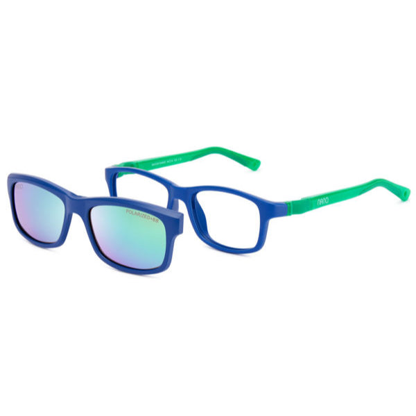 NANO CREW & CLIP 3021646SC - Blue / Navy Rectangle Eyeglasses for Kids