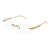 CARTIER CT0565 001 - Gold Cateye Eyeglasses for Women