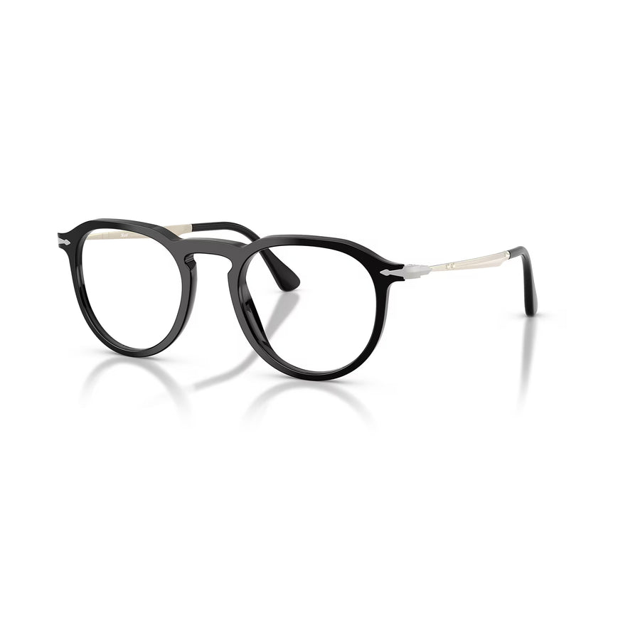 PERSOL 3387V 95 - Black Round Eyeglasses for Men