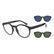 EMPORIO ARMANI 4152 58011W - Black Rectangle Eyeglasses for Men