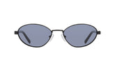 DKNY 118S 001 - Black Oval Sunglasses for Women