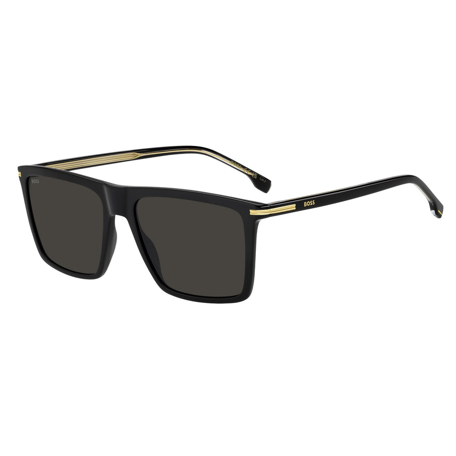 HUGO BOSS BOSS 1844/S 807 - Black Rectangle Sunglasses for Men