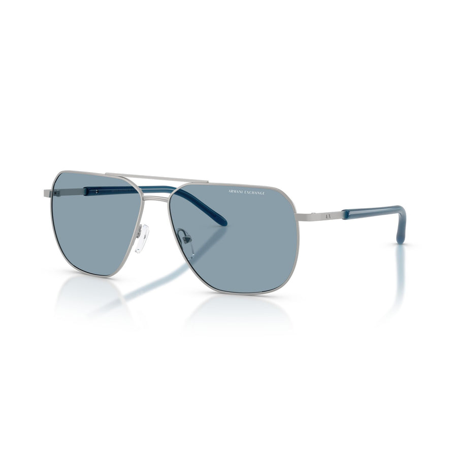 ARMANI EXCHANGE 2057S 602080 - Silver Aviator Sunglasses for Men
